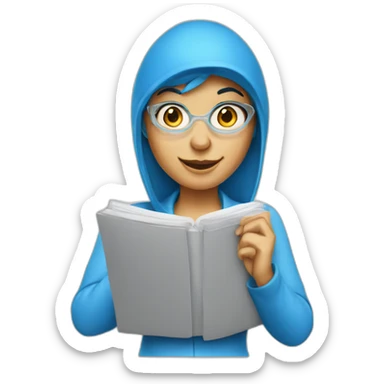 journalist smurf girl sticker