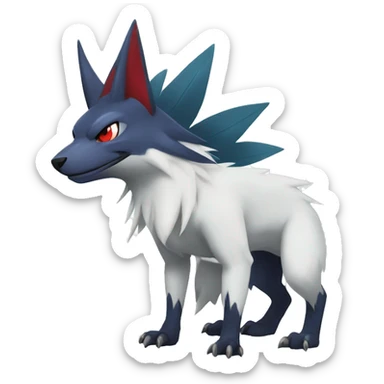 Cool Edgy Nargacuga-Absol-Zangoose-Sneasel-Quilava with a collar on, full body sticker