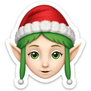 christmas elf head sticker