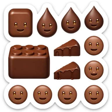 brown emojis of chocoate sticker