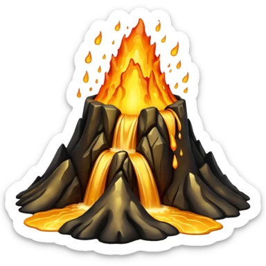 Volcano gold sticker