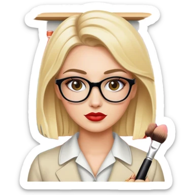 blonde librarian makeup artist  sticker