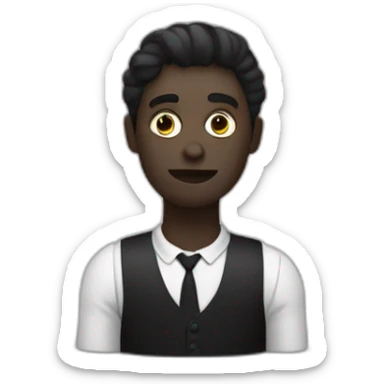 Noir choquée met ses mains derrière sa tête sticker