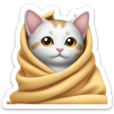 Kitten in a blanket  sticker