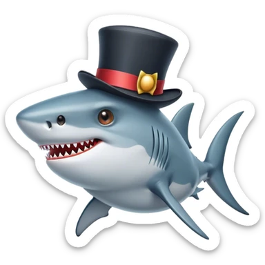 shark with tophat sticker