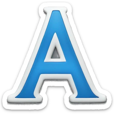 Blue letter A sticker