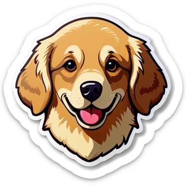 golden retriever turned into cookie sticker