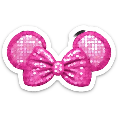 Pink sequin Minnie Mouse ears sticker