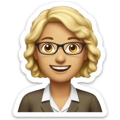 Teacher woman happy sticker