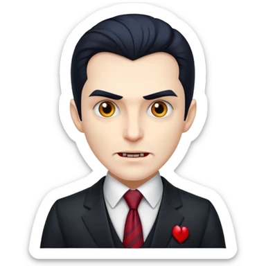 dracula, fang, with tie, business sticker