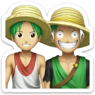 Luffy and zoro sticker