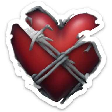 gothic heart with barbed wire sticker