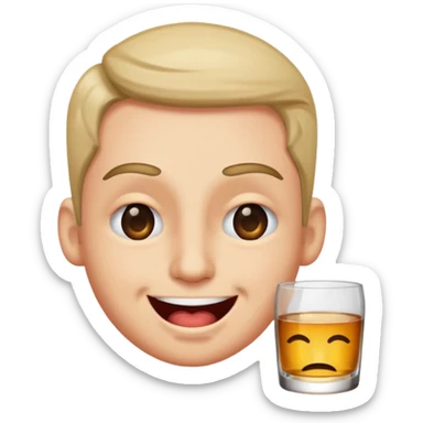 Wink emoji but drunk sticker
