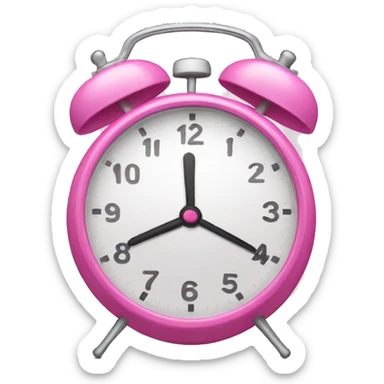 pink alarm clock sticker