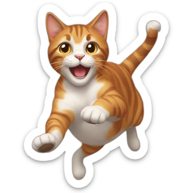 jumping cat sticker