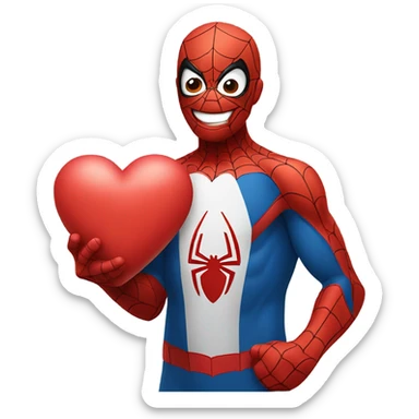 Spiderman with a heart  sticker