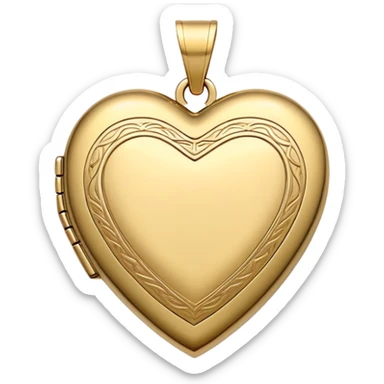 Heart shaped golden locket sticker