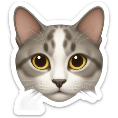 a twin heads cat sticker