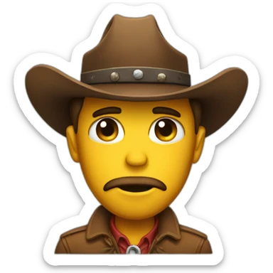 Cowboy feeling sick sticker