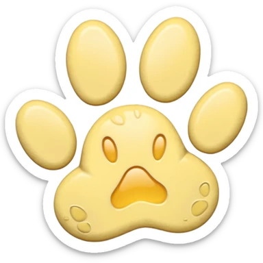 a pastel yellow pawprint sticker