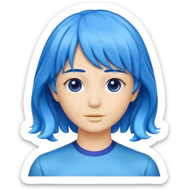 blue wig sticker