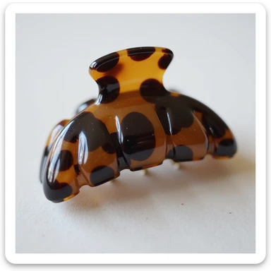 realistic hairclip, tortoiseshell pattern, photorealistic style sticker
