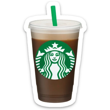 Starbuck ice coffee with ice cubes sticker