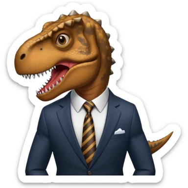 trex in business suit sticker