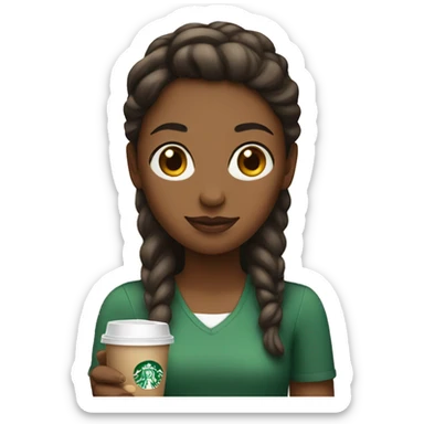 Girl holding Starbucks sticker