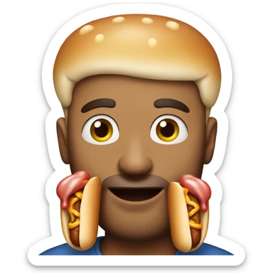 Man with hotdog in mouth sticker