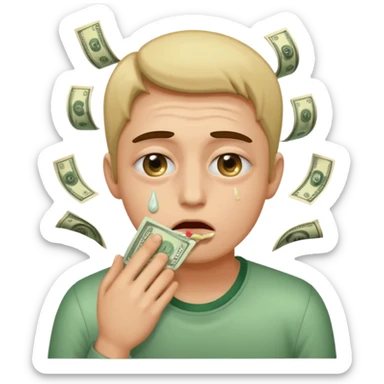 money eyes vomiting sticker