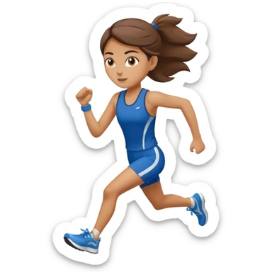 Girl running marathon sticker