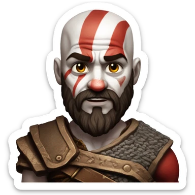 beardless kratos god of war sticker
