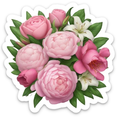 pink flower bouquet sticker