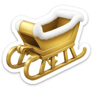 Golden sled with white fur sticker