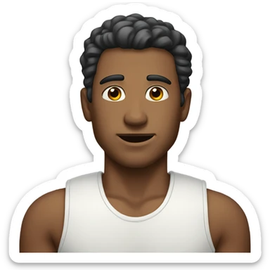 portrait man, upper body, from chest, cartoon sticker