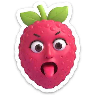 face blowing a raspberry sticker