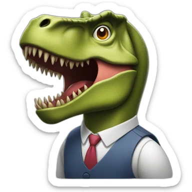 taxman with roaring t-rex sticker