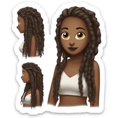 Brown skin pretty thick girl with locs sticker