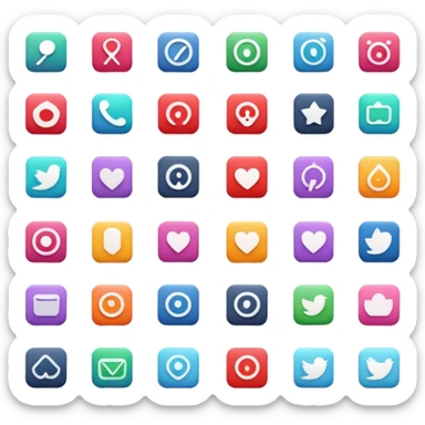 singular icon for items of diffrent puposes sticker