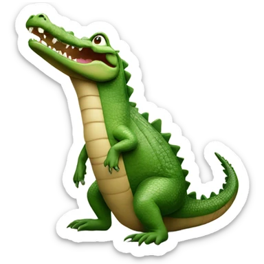 A crocodile standing on its back legs sticker