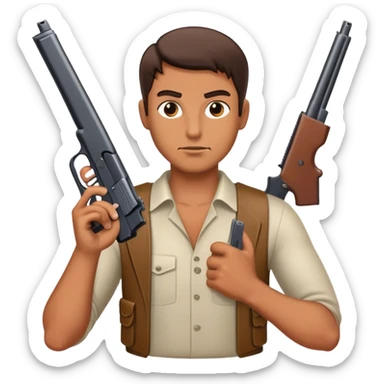 Guy with a gun sticker