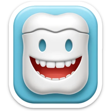 White Round plain pack of white dental floss sticker