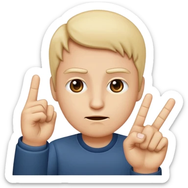 Creat an indifferent face putting up a middle finger iPhones style emoji sticker