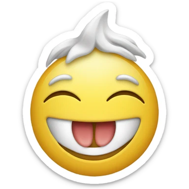 Basic yellow emoji smiling with eye twitching sticker