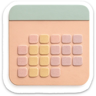soft pastel gentle habit tracker grid with rounded corners and delicate dotted lines sticker