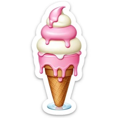 Glass bottle with pink and withe ice cream sticker