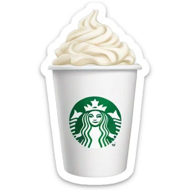 white starbcks with cream sticker