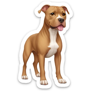 Light brown pitbull with cropped ears full body sticker