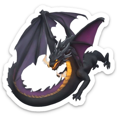 Dragón negro furia nocturna sticker